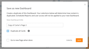 Google Analytics 3 to 4 - using a Save As trick at the page level and selecting Duplicate all Cards