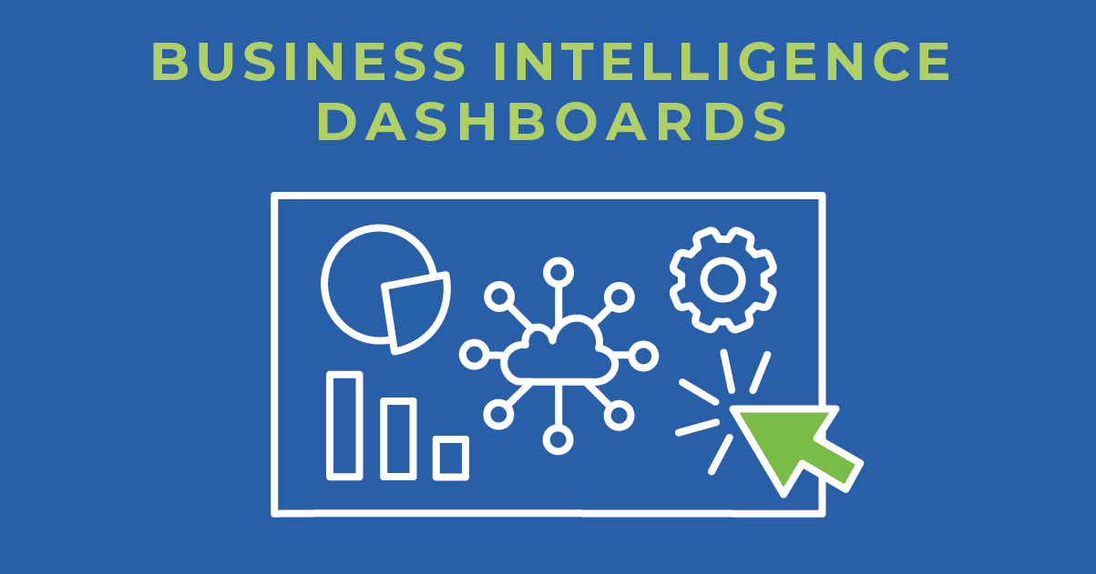 A graphic depicting business intelligence dashboards
